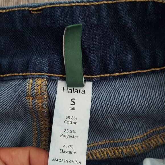 Halara Flex High Waisted Multiple Pockets Rolled Hem Wide Leg Jeans Small Tall - Picture 4 of 9